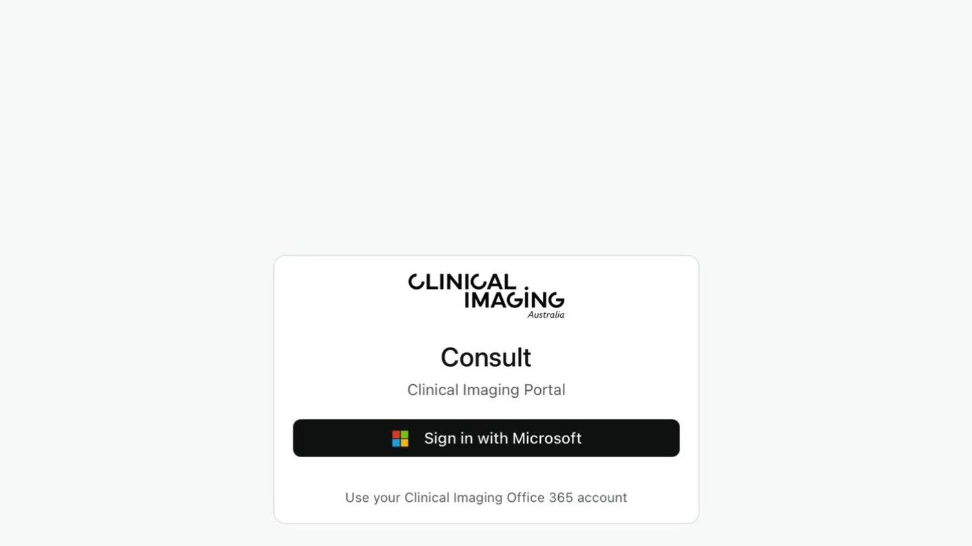 Consult sign-in screen