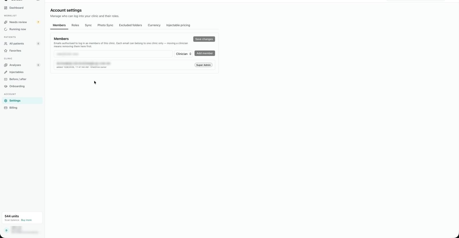 Settings: currency